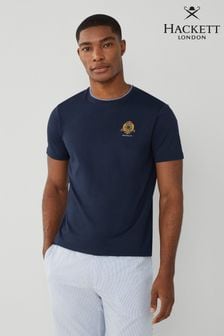Синяя мужская футболка с короткими рукавами Hackett London (B70482) | €93