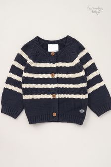 Blue - Rock-a-bye Baby Boutique Grey Cosy Cotton Knit Cardigan (B70539) | kr330