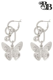 Bibi Bijoux Silver Tone Serene Wings Interchangeable Hoop Earrings (B70579) | $59