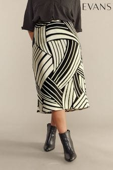 白底黑色 - Evans緞面斜切半裙 (B70599) | NT$1,820