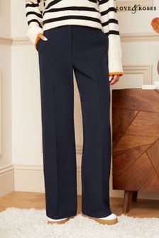 Love & Roses Blue Tall High Waist Wide Leg Tailored Trousers (B70692) | $63