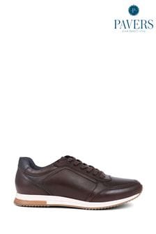 Pavers Brown Pavers Leather Lace Up Trainers (B70693) | €86