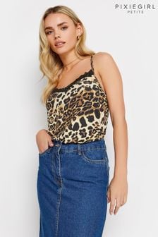 PixieGirl Petite Natural Leopard Print Cami Vest Top (B71140) | AED133