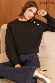 Love & Roses Black Cosy Stitch Detail Jumper (B71157) | 208 QAR