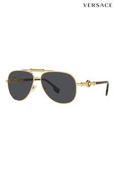 Versace Gold Ve2236 Pilot Sunglasses