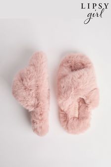 Girls Slippers Pink Mules Faux Fur Loungewear Nightwear Next Ukraine