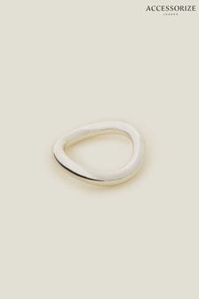 Accessorize Sterling Silver Plated Molten Band Ring (B71604) | NT$650