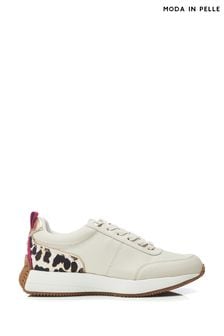 Moda in Pelle White Athenea Chunky Lace Up Runner Trainers (B71808) | OMR51