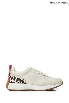 Moda in Pelle White Athenea Chunky Lace Up Runner Trainers