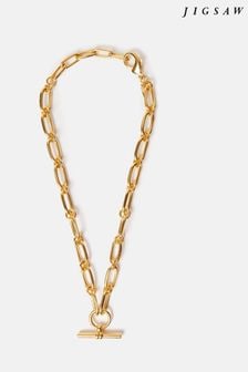 ذهبي - Jigsaw Trombone Link Chain Necklace (B71887) | 555 د.إ
