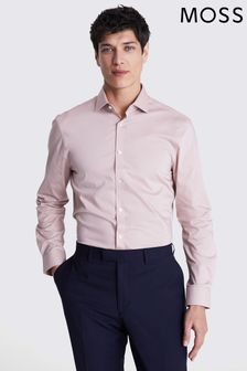 MOSS Slim Fit Dusty Pink Stretch Shirt