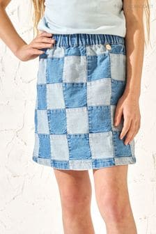 Angel & Rocket Blue Quinn Patchwork Denim Skirt (B72001) | OMR12 - OMR14