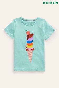 Boden Blue Printed Ice Blue Graphic T-Shirt (B72037) | €25 - €28