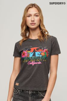 SUPERDRY Black SUPERDRY Cali Sticker Fitted T-Shirt (B72094) | 134 QAR