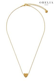 Orelia London 18k Gold Plating Molten Thread Thru Heart Collar Necklace (B72180) | 140 SAR