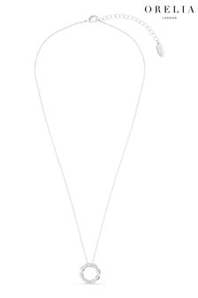 Orelia London Sterling Silver Twist Textured Open Circle Necklace (B72310) | 139 د.إ