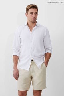 French Connection Long Sleeve Linen White Shirt (B72339) | Kč1,785