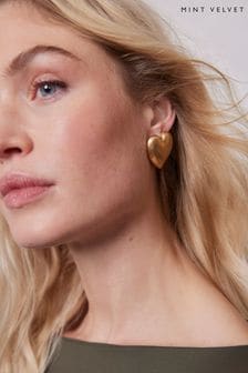 Mint Velvet Gold Tone Heart Earrings (B72342) | 124 QAR
