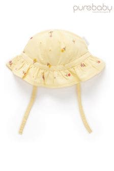 Purebaby Yellow Embroidered Hat