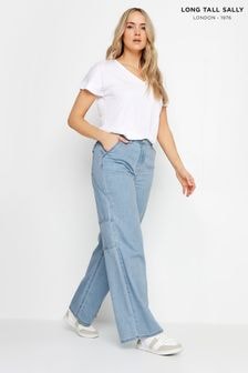 Long Tall Sally Blue Carpenter Wide Leg 100% Cotton Jeans (B72545) | $67