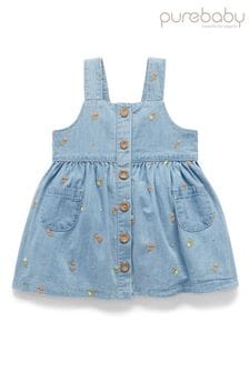 Purebaby Besticktes Denim-Kleid, Blau (B72727) | 59 €