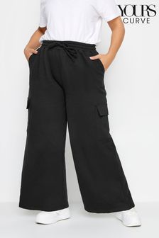 Yours Curve Black Wide Leg Cargo Joggers (B72738) | €39