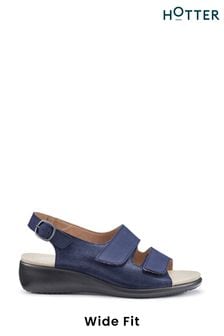 Blau - Hotter Easy Ii Touch Fastening Buckle Wide Fit Sandals (B72852) | 136 €