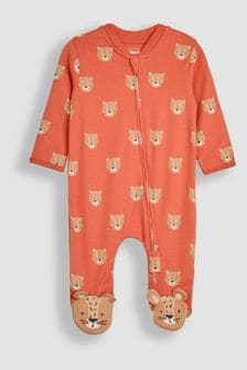 JoJo Maman Bébé Rust Leopard Print Zip Sleepsuit (B72918) | kr420