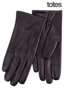 Totes Black 3 Point Smartouch Leather Gloves (B72993) | €32