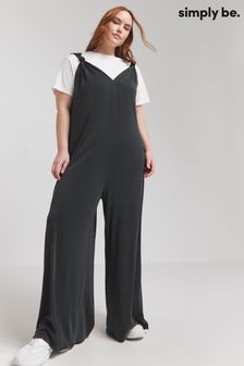Simply Be Grey Knot Detail Wide Leg Jumpsuit (B73046) | €52