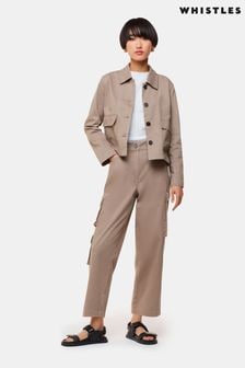 Whistles Natural Phoebe Casual Utility Trousers (B73164) | €124