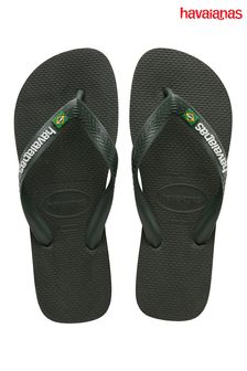 Grey/Black - Havaianas Brasil Logo Flip Flop (B73283) | kr550