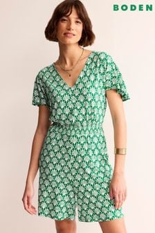 Boden Green Petite Smocked Jersey Playsuit (B73304) | €101