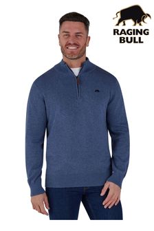 Raging Bull Blue Classic Quarter Zip Knit Jumpers (B73308) | kr1 630 - kr1 810