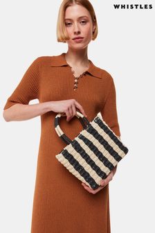 Whistles Tillie Striped Mini Nude Tote Bag (B73335) | AED383