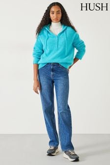 Hush Mid Wash Blue Remy Straight Slouch Jeans (B73385) | SGD 145