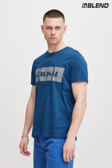 כחול  - Blend Original Printed Short Sleeve T-shirt (B73392) | ‏60 ‏₪