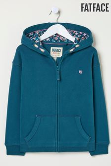 FatFace Dark Teal Blue Owl Zip Through Hoodie (B73494) | SGD 46