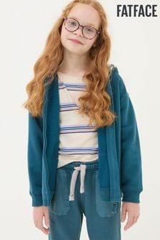 FatFace Dark Teal Blue Owl Zip Through Hoodie (B73494) | $36