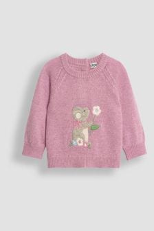 JoJo Maman Bébé Pink Mouse Appliqué Jumper (B73548) | €40