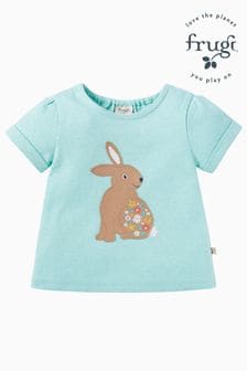 Frugi Green Mint Easter Rabbit Applique T-Shirt (B73634) | €27 - €29