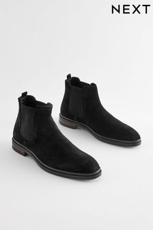 Black Suede Chelsea Boots (B73696) | $121