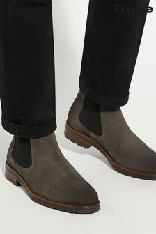 Dune London Grey Chelty Brushed Suede Chelsea Boots (B73750) | $223