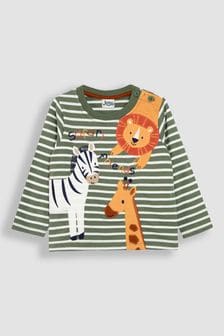 Khaki Grün Safari Friends - Jojo Maman Bébé Appliqué And Embroidered Top (B73753) | 29 €