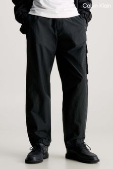Calvin Klein Black Utility Cotton Poplin Trousers (B73785) | 445 QAR