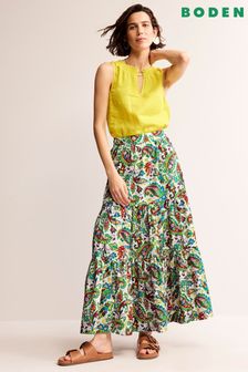 Boden Green Lorna Tiered Maxi Skirt (B73898) | HK$1,008