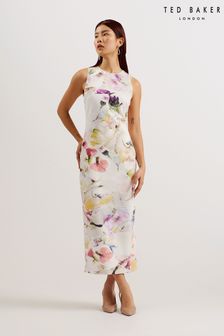 Ted Baker White Printed Lilyha Scuba Bodycon Dress (B74039) | AED748
