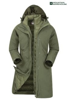Mountain Warehouse Green Womens Alaskan 3 In 1 Long Coat (B74180) | SGD 339
