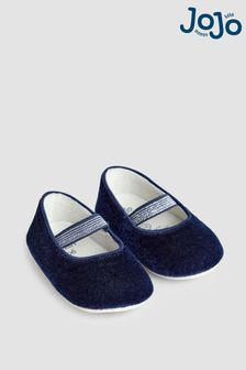 JoJo Maman Bébé Navy Ballet Pram Shoes (B74210) | $41 - $43