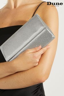 Dune London Silver Esmes Structured Foldover Clutch Bag (B74230) | €108
